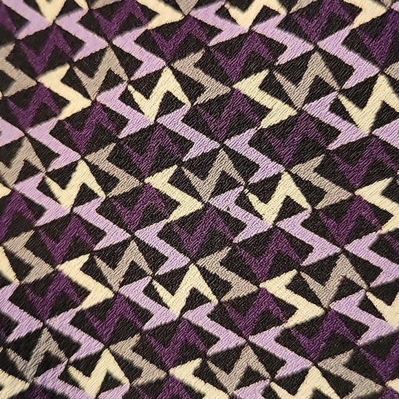 Black and Purple Print Elastic Waist Skirt - Picture 4 of 6